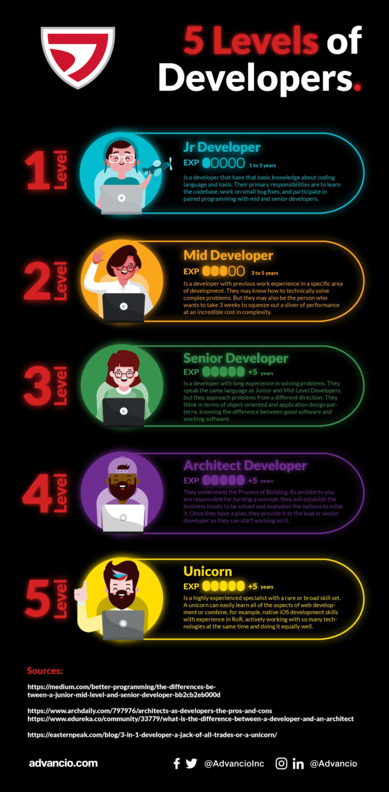 Understanding Developer Levels: A Guide by Advancio Inc.