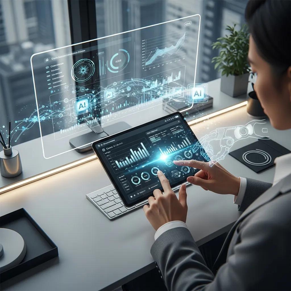 Person using a tablet to manage an insurance claim, illustrating AI and automation in claims processing